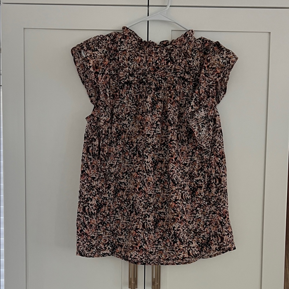 LOFT Kids Floral Blouse - Black and Pink